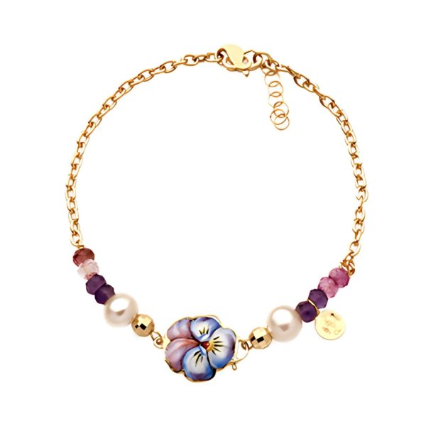 Bracciale Pans&egrave; Fiorellini Grandi Viola