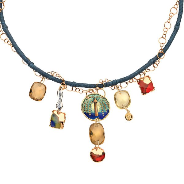 Collana Le Mille e Una Notte con Brillanti e Quarzo