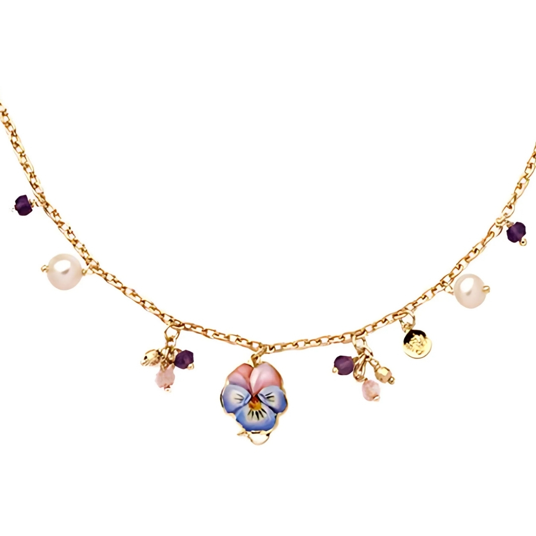 Collana Pansè Fiorellini Grandi Viola