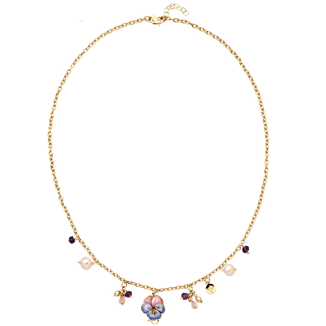 Collana Pansè Fiorellini Grandi Viola - immagine 2