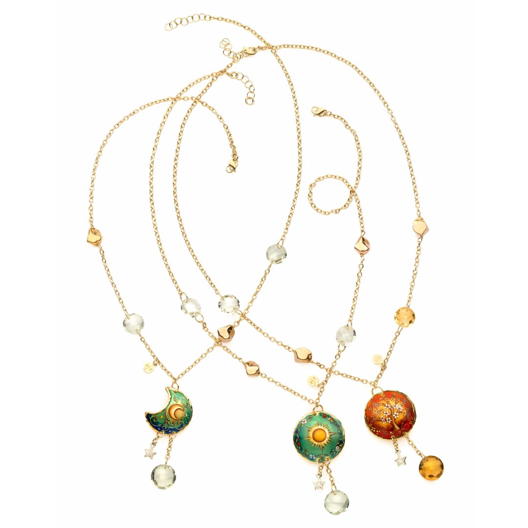 Collane Il Giardino Segreto "Luna", "Sole", "Albero" con Brillanti - immagine 2