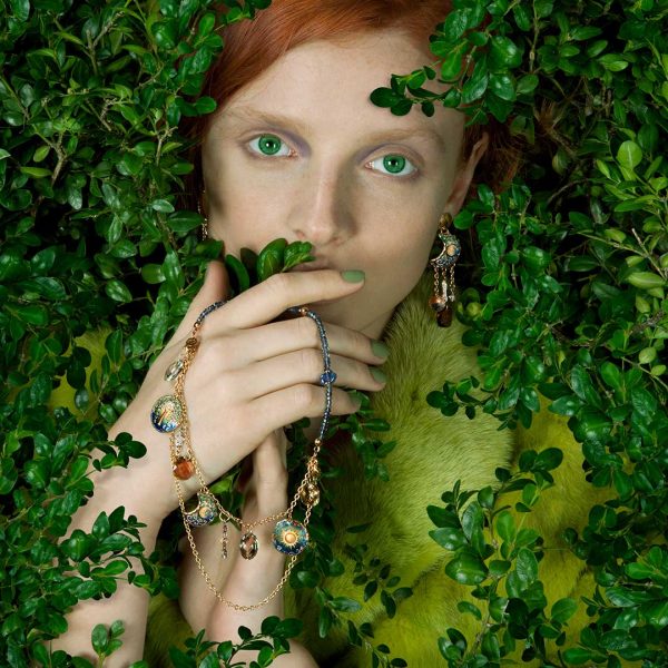 Collana Il Giardino d'Oro con Brillanti, Quarzo e Ametista