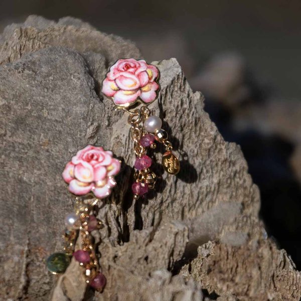 Orecchini Rose Fiorellini Grandi Rosa