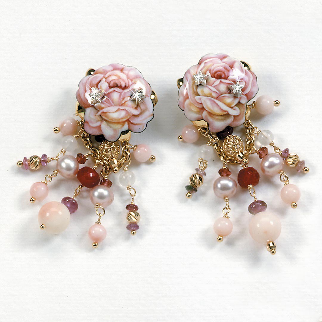 Orecchini Rosa Corallo