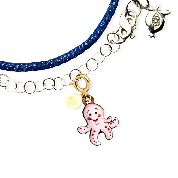 Bracciale/Girocollo con Pendente Polpo Rosa