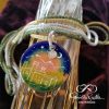 Collana lunga verde scuro argento oro