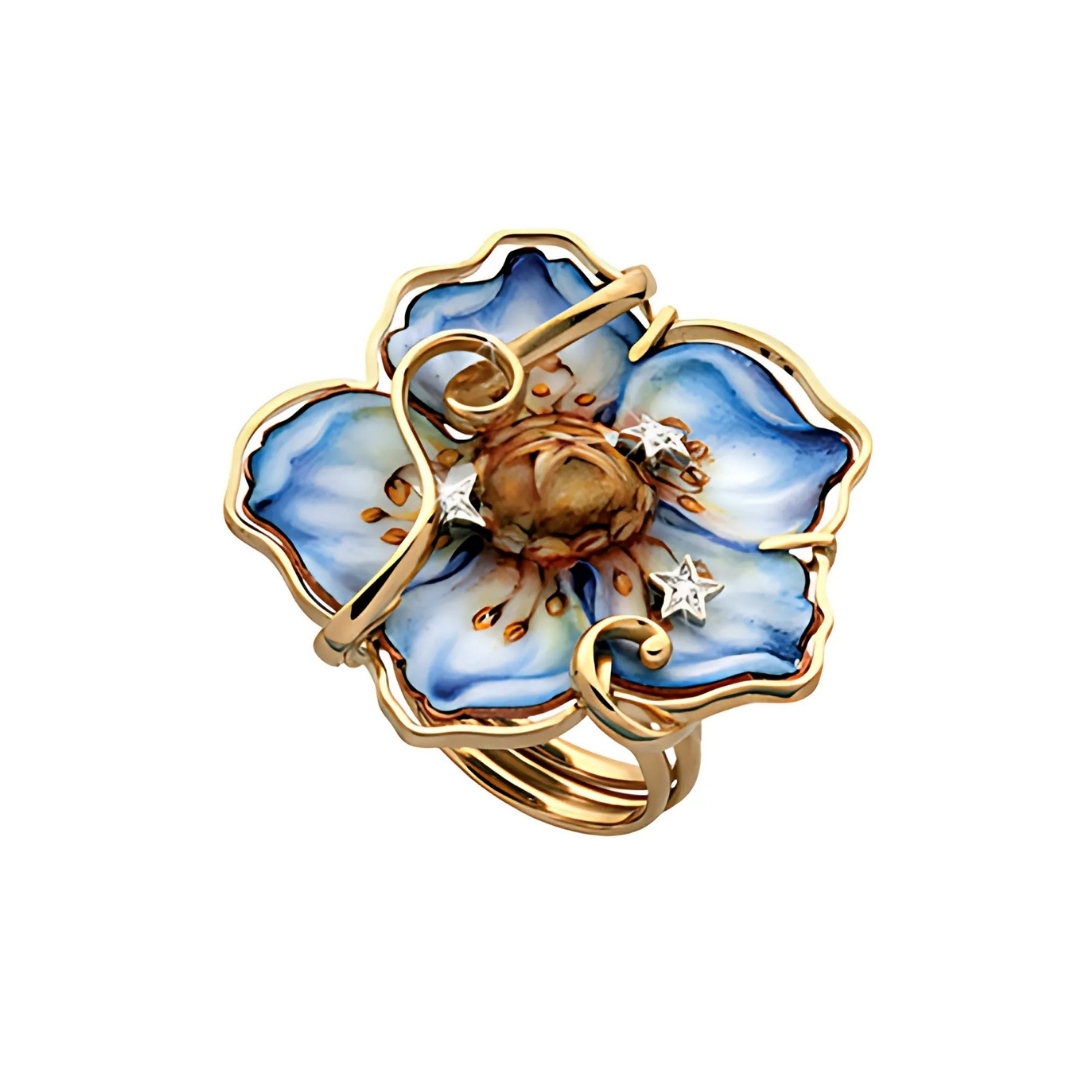 Anello Elleboro Azzurro Anelli in Fiore