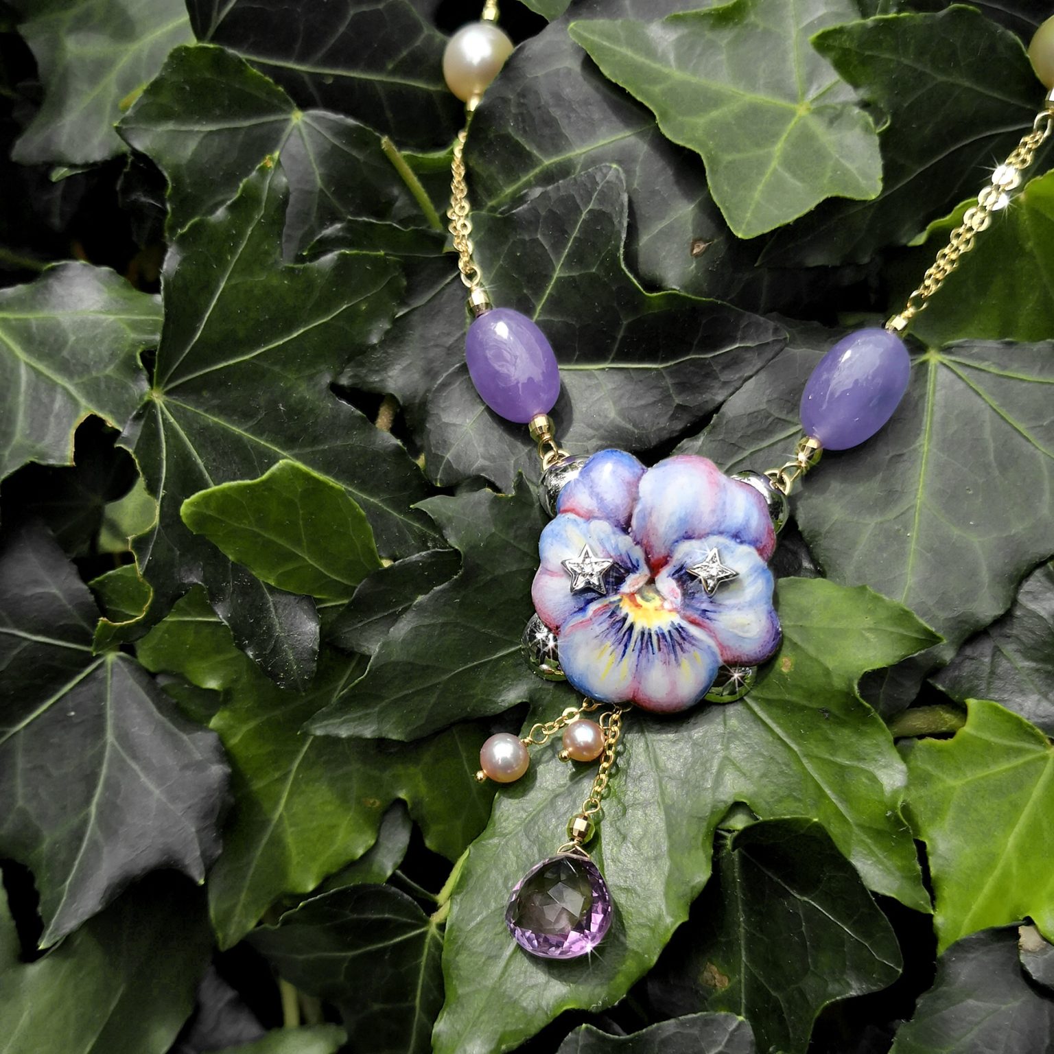 Collana Viola Giada Lavanda