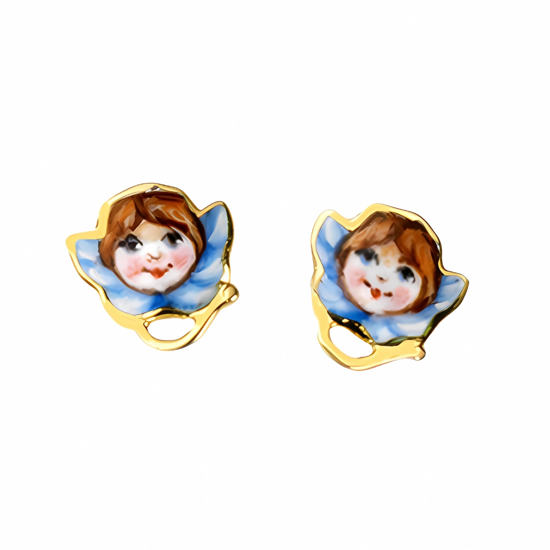 Orecchini Angioletto con ali blu