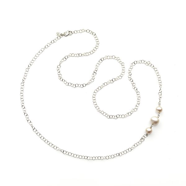 Collana lunga in Argento e Perle